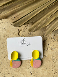 Tulum Abstract Clay Earrings - Desert