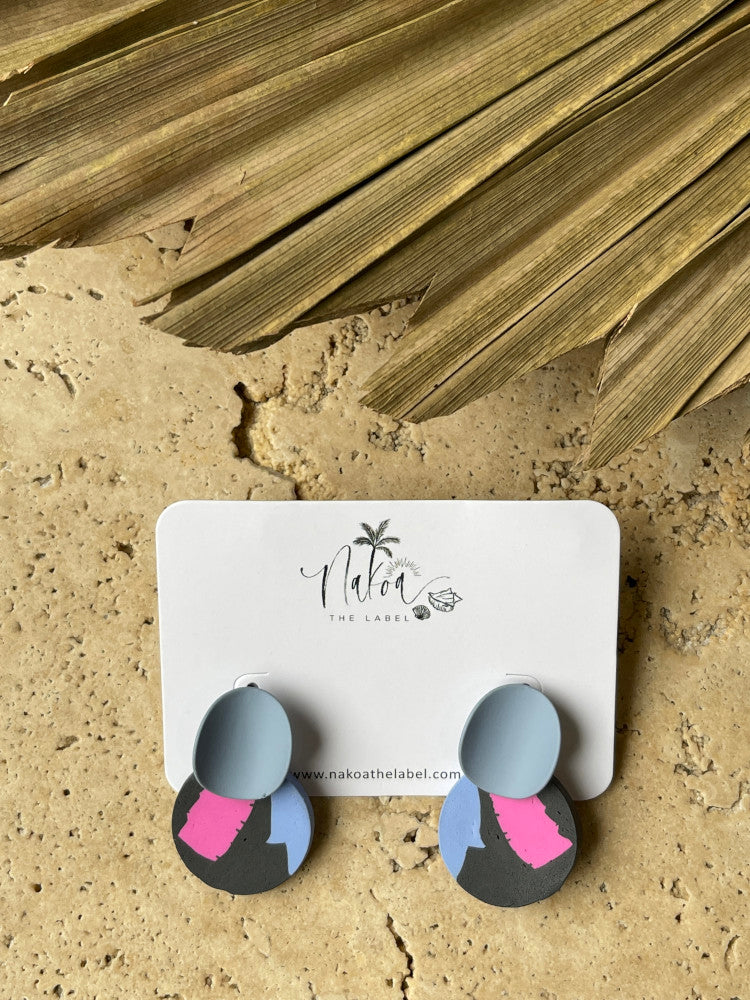 Tulum Abstract Clay Earrings - Party