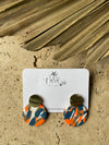 Tulum Abstract Clay Earrings - Fire