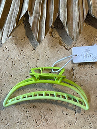 Claw Clip Metal - Lime Green Ombré - Crescent  Moon