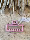 Claw Clip Metal - Pink - Mini Rectangle