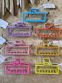 Claw Clip Metal - Yellow - Mini Rectangle