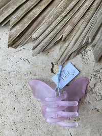 Claw Clip - Frosted Butterfly - Pink