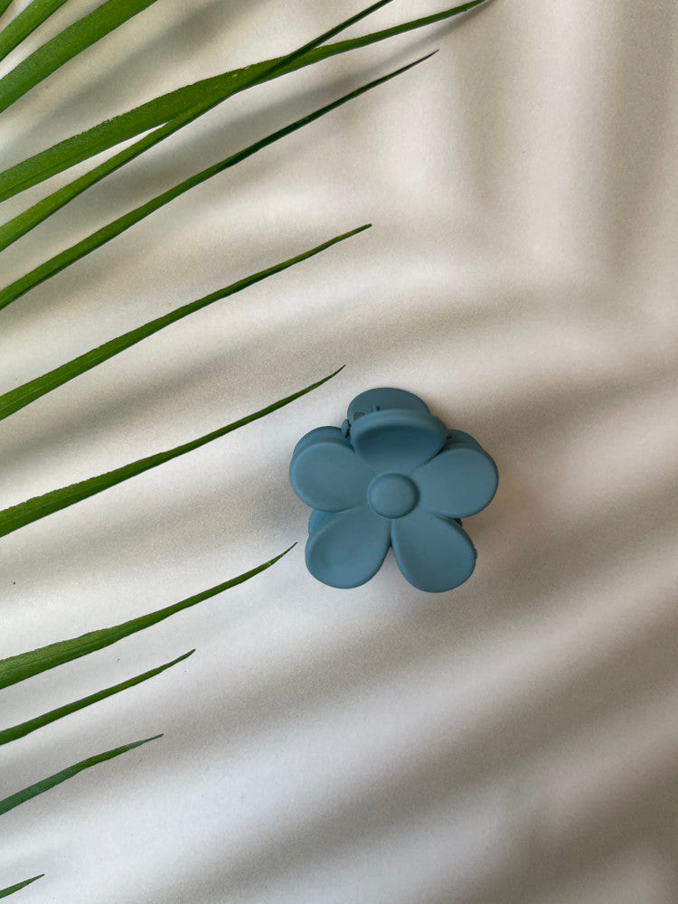 Claw Clip - Mini Flower - Blue