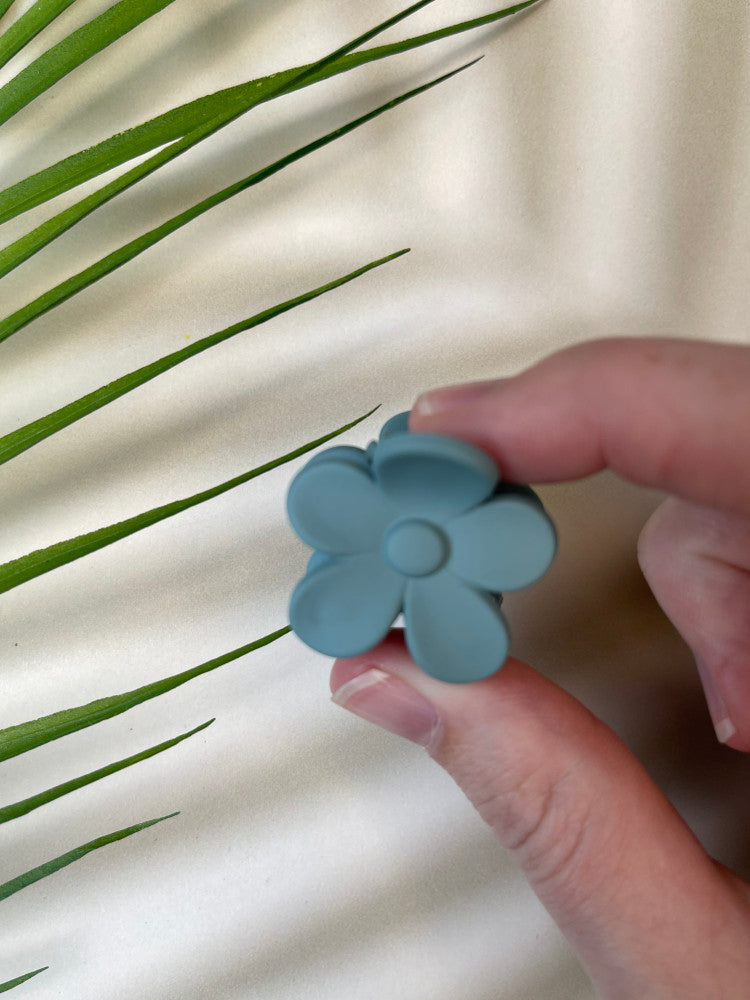 Claw Clip - Mini Flower - Blue
