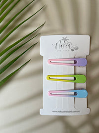Hair Clip - Set of 3 - Pastel Ombré - Short
