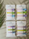 Hair Clip - Set of 3 - Pastel Ombré - Long