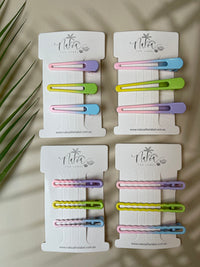 Hair Clip - Set of 3 - Pastel Ombré - Long