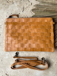 Sanur Woven Crossbody Bag - Tan