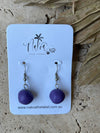 Resin Bead Hook Earrings - Haleiwa - Purple
