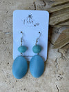 Resin Bead Hook Earrings - Kahuku - Blue