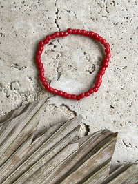 Glass Bead Bracelet - Kapolei - Red