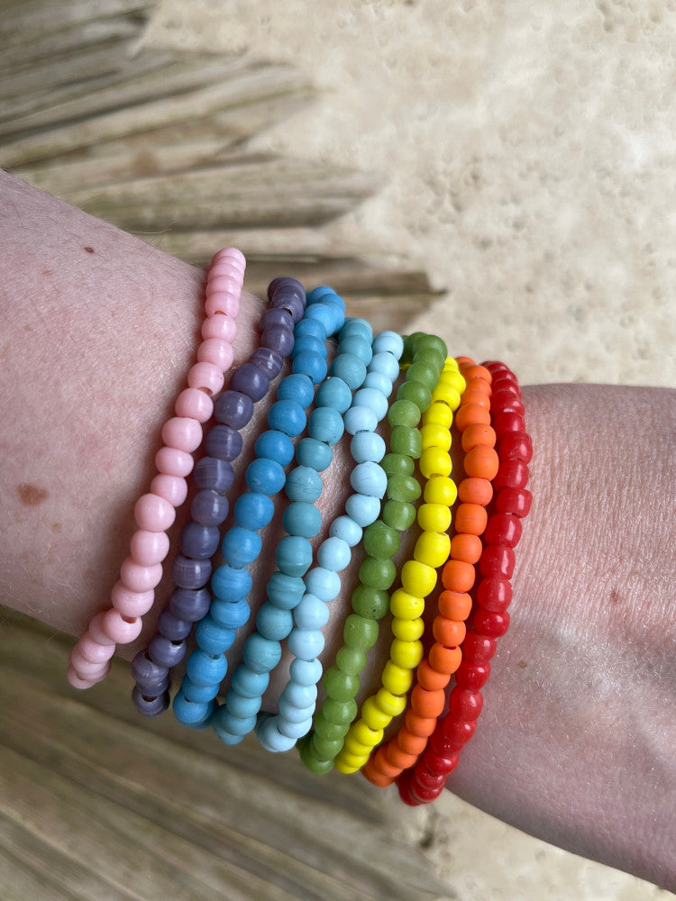 Glass Bead Bracelet - Kapolei - Red