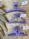 Claw Clip Metal - Grape - Half Moon