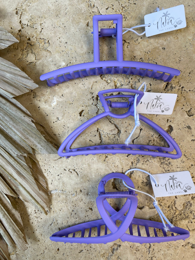 Claw Clip Metal - Grape - Half Moon