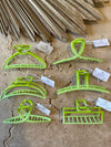 Claw Clip Metal - Lime Green Ombré - Crescent  Moon