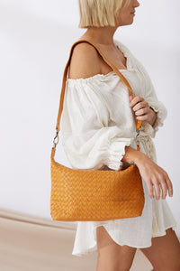 Lombok Woven Hobo Bag - Tan