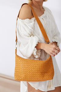 Lombok Woven Hobo Bag - Tan