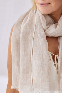 Marseille Linen Scarf - Natural