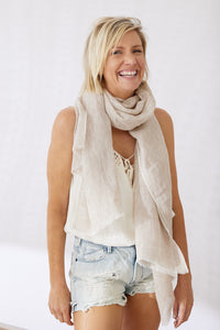 Marseille Linen Scarf - Natural