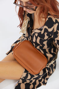 Vegan PU Leather Miami Crossbody - Tan