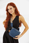 Vegan PU Leather Florida Crossbody - Navy