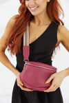 Vegan PU Leather Florida Crossbody - Berry