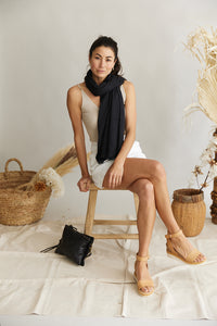 Scarf ~ French Riviera ~ Black