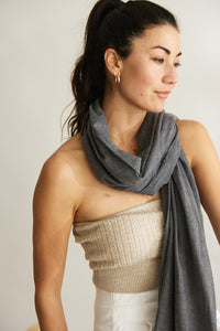 Scarf ~ French Riviera ~ Charcoal Grey