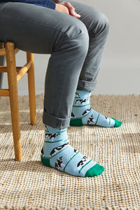 Sock ~ Cow ~ Blue